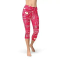 Legging Capri Cœurs d'amour Rouge