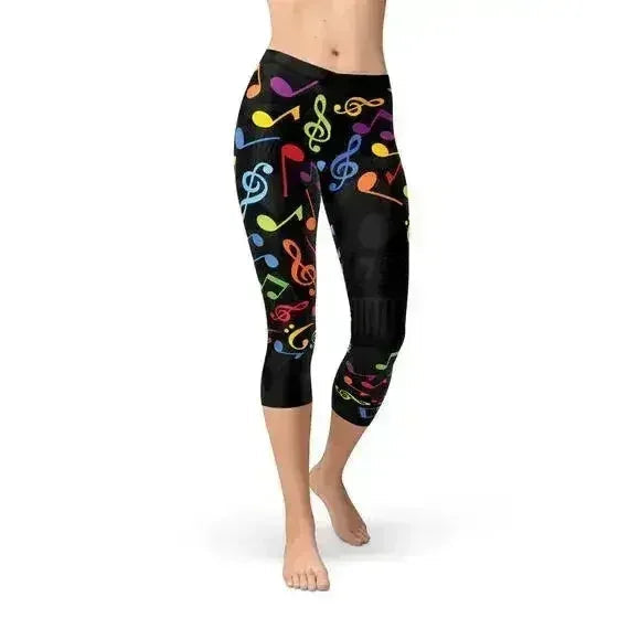 Legging Capri Musical Coloré pour Femme