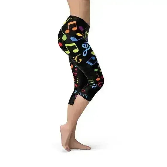 Legging Capri Musical Coloré pour Femme