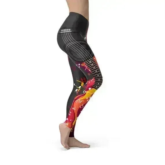 Leggings Guitare et Note de Musique