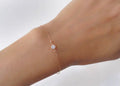 Bracelet délicat en or rose 14 carats avec oxydes de zirconium de 4 mm – pour petits poignets
