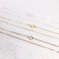 Collier chaîne délicate 1,3 mm | Argent sterling ou or 14 carats laminé