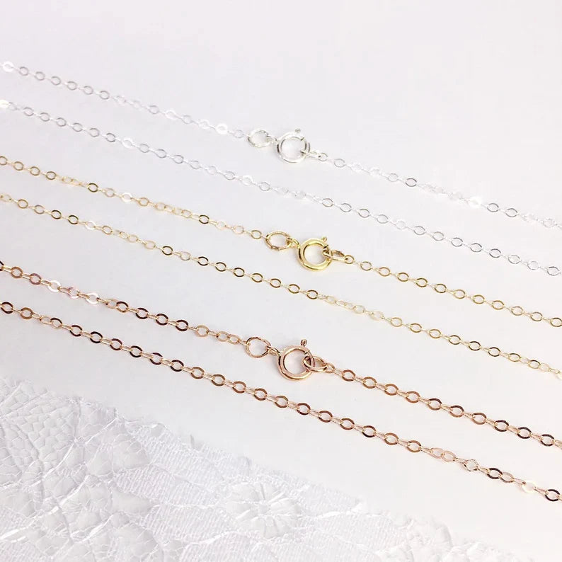 Collier chaîne délicate 1,3 mm | Argent sterling ou or 14 carats laminé