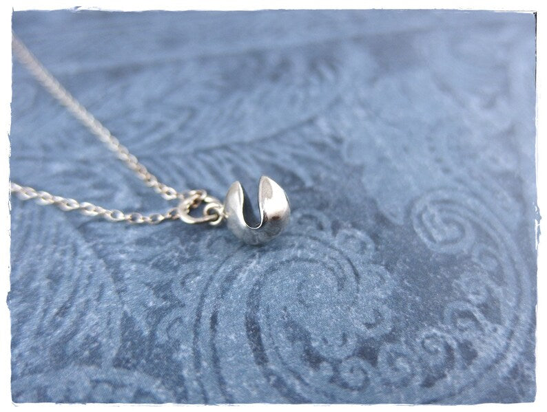 Collier en argent sterling avec breloque petit fortune cookie