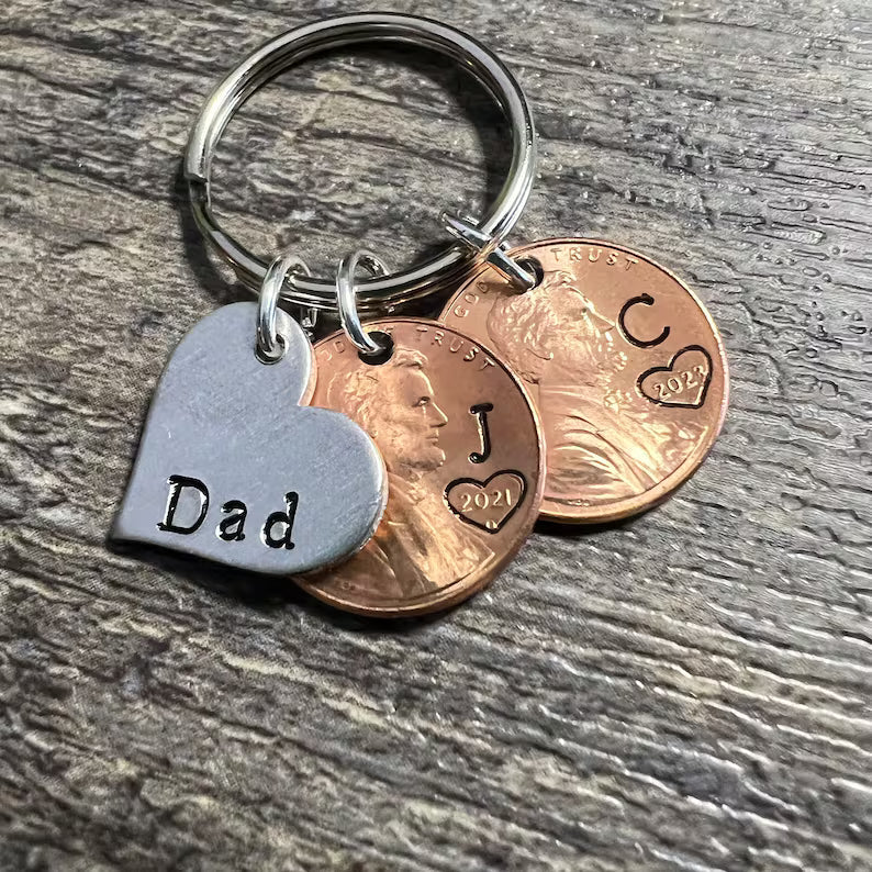 Porte-clés personnalisable Papa (pièce de monnaie)