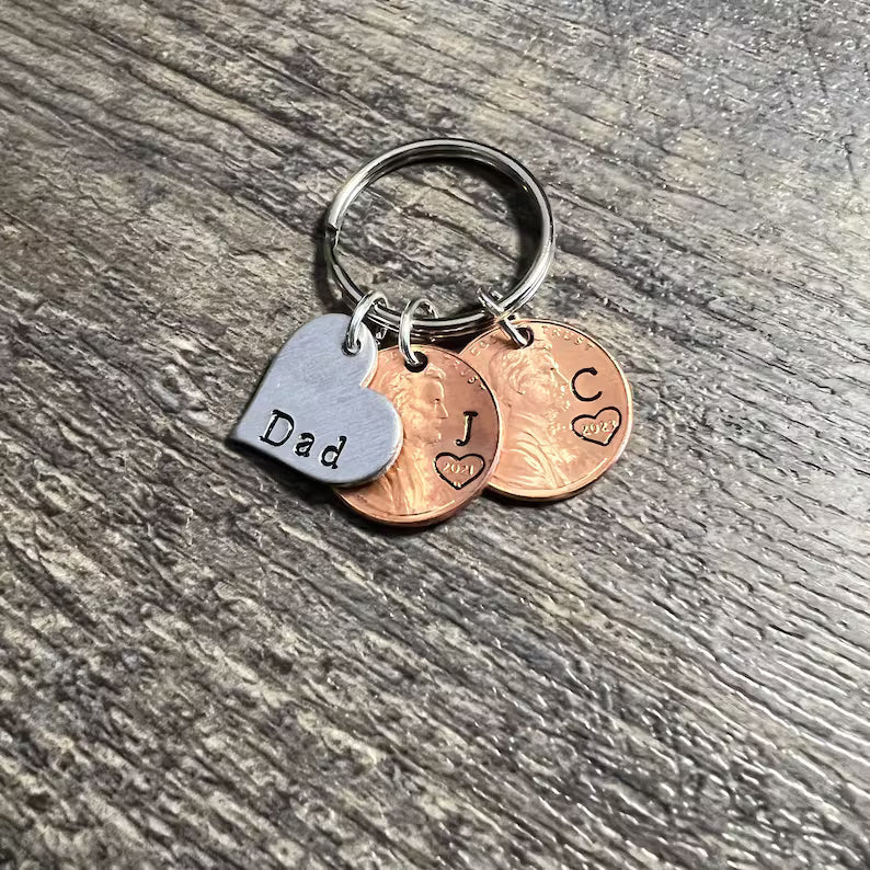 Porte-clés personnalisable Papa (pièce de monnaie)