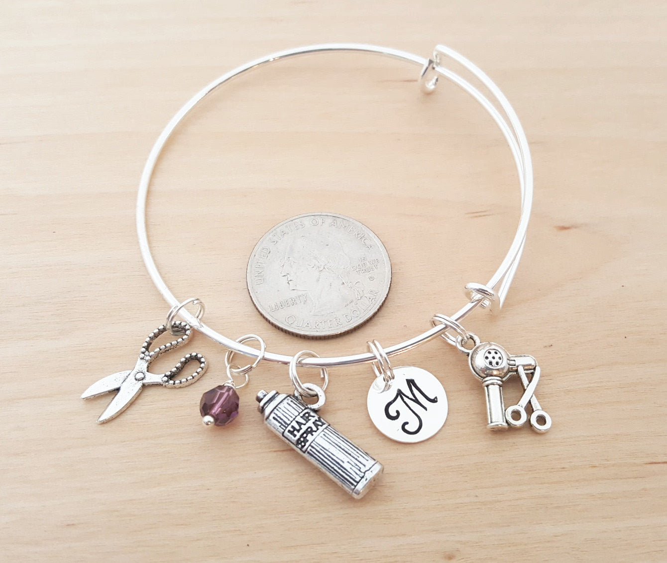 Bracelet jonc personnalisé coiffeuse