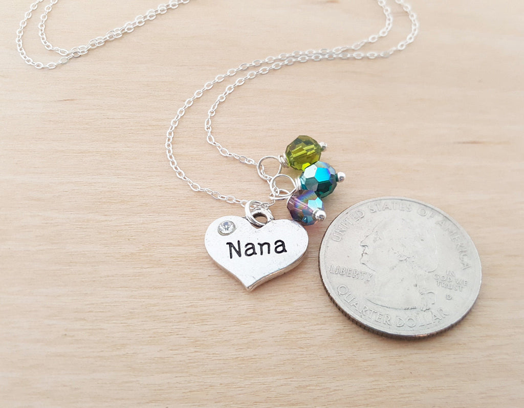 Collier Nana - Collier Pierre de Naissance Grand-mère - Choisissez Votre Pierre de Naissance - Collier en Argent Sterling - Collier Multi Pierres de Naissance - Idée Cadeau