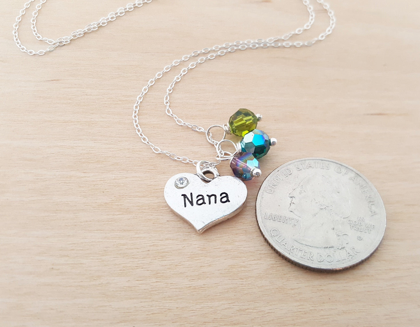 Collier Nana - Collier Pierre de Naissance Grand-mère - Choisissez Votre Pierre de Naissance - Collier en Argent Sterling - Collier Multi Pierres de Naissance - Idée Cadeau