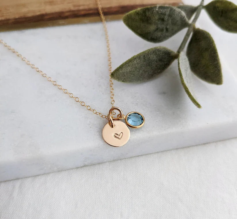 Collier Cœur et Pierre de Naissance pour Maman – Collier Famille Personnalisé
