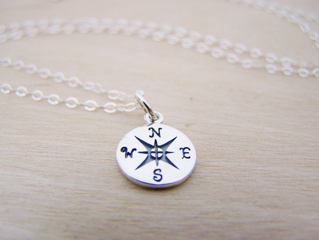 Sterling Silver Compass Necklace