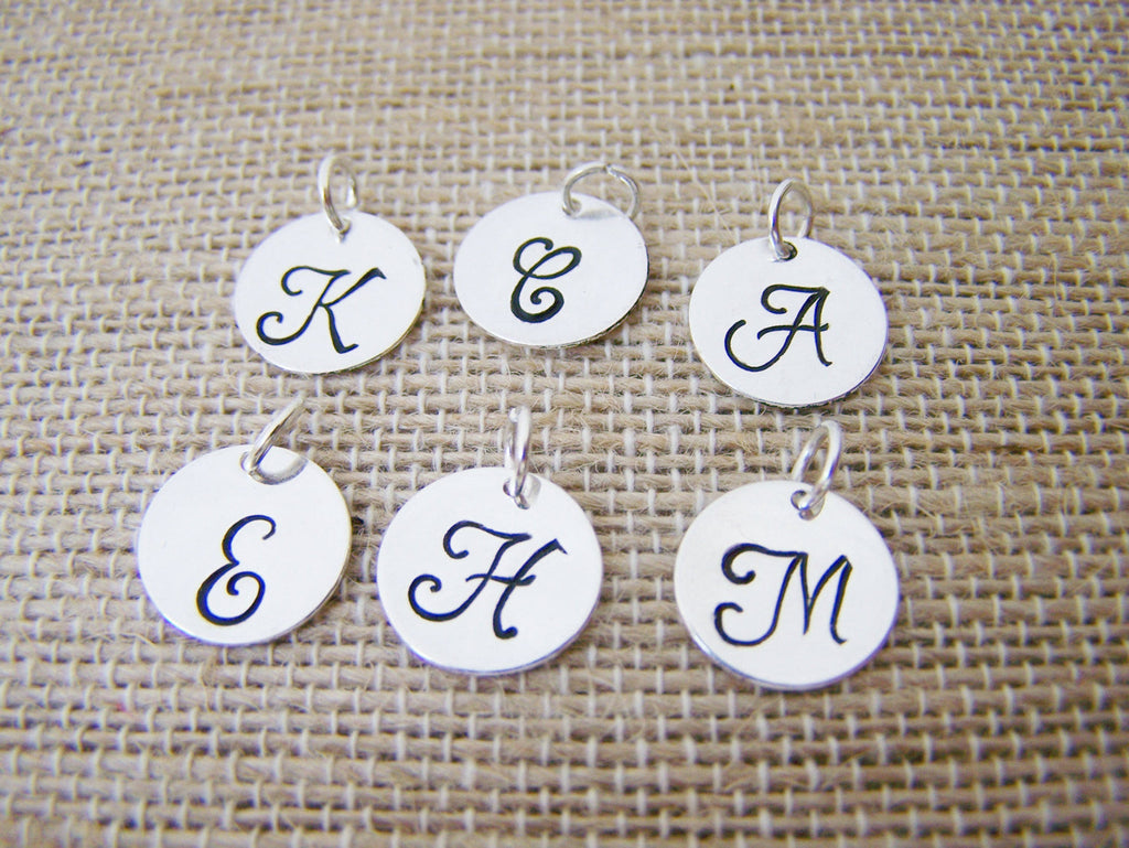 Small Initial Charm – Personalized Gold or Silver Disc Add On