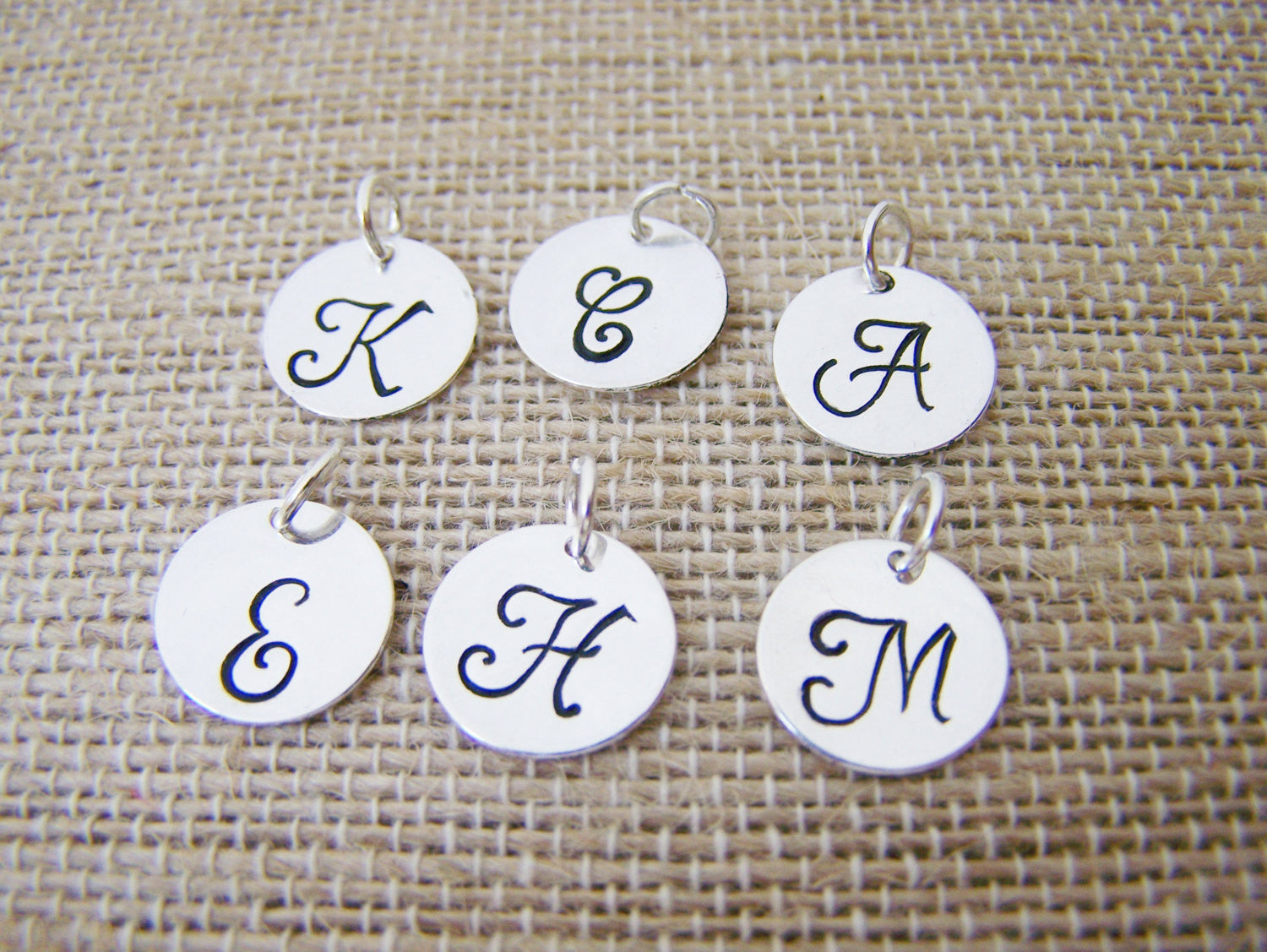 Small Initial Charm – Personalized Gold or Silver Disc Add On
