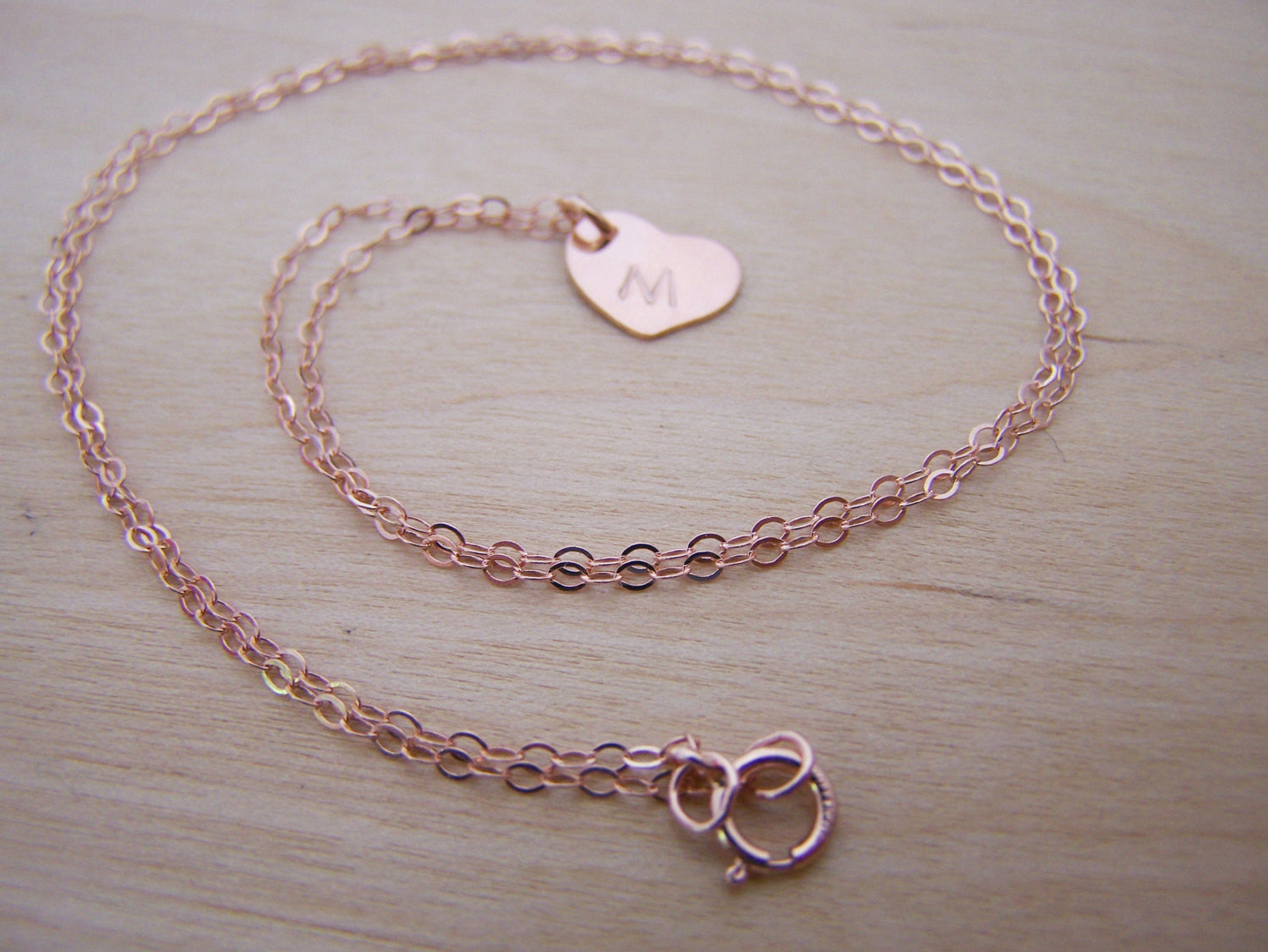 Collier Coeur Or Rose Miniature Personnalisé avec Initiale