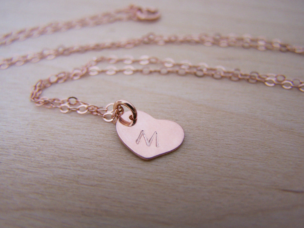 Collier Coeur Or Rose Miniature Personnalisé avec Initiale