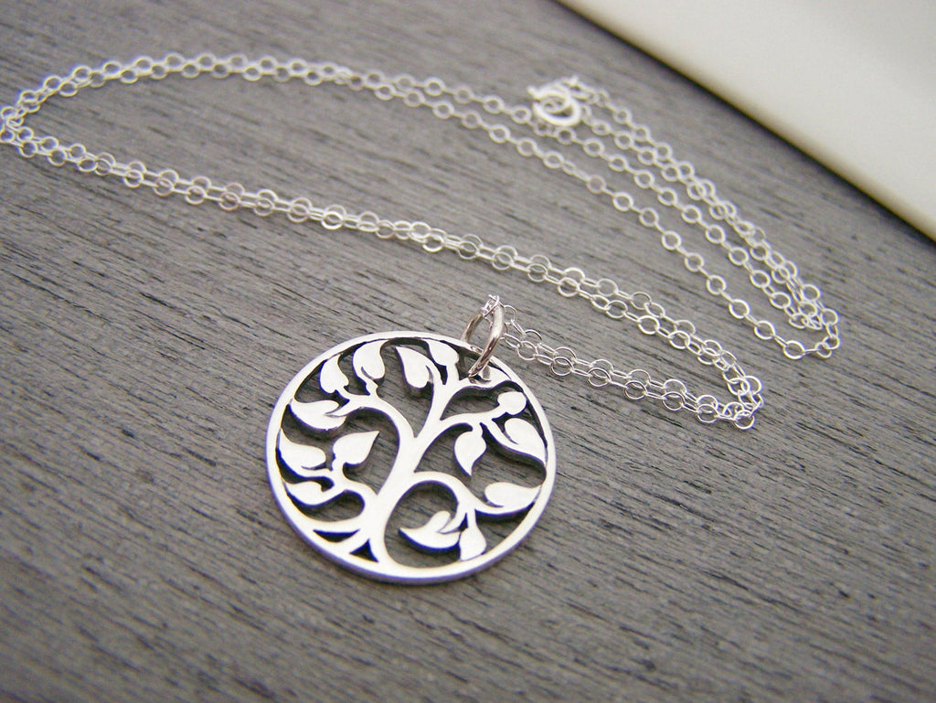 Collier Arbre de Vie Découpé en Argent Sterling Bijoux Simples / Cadeau pour Elle