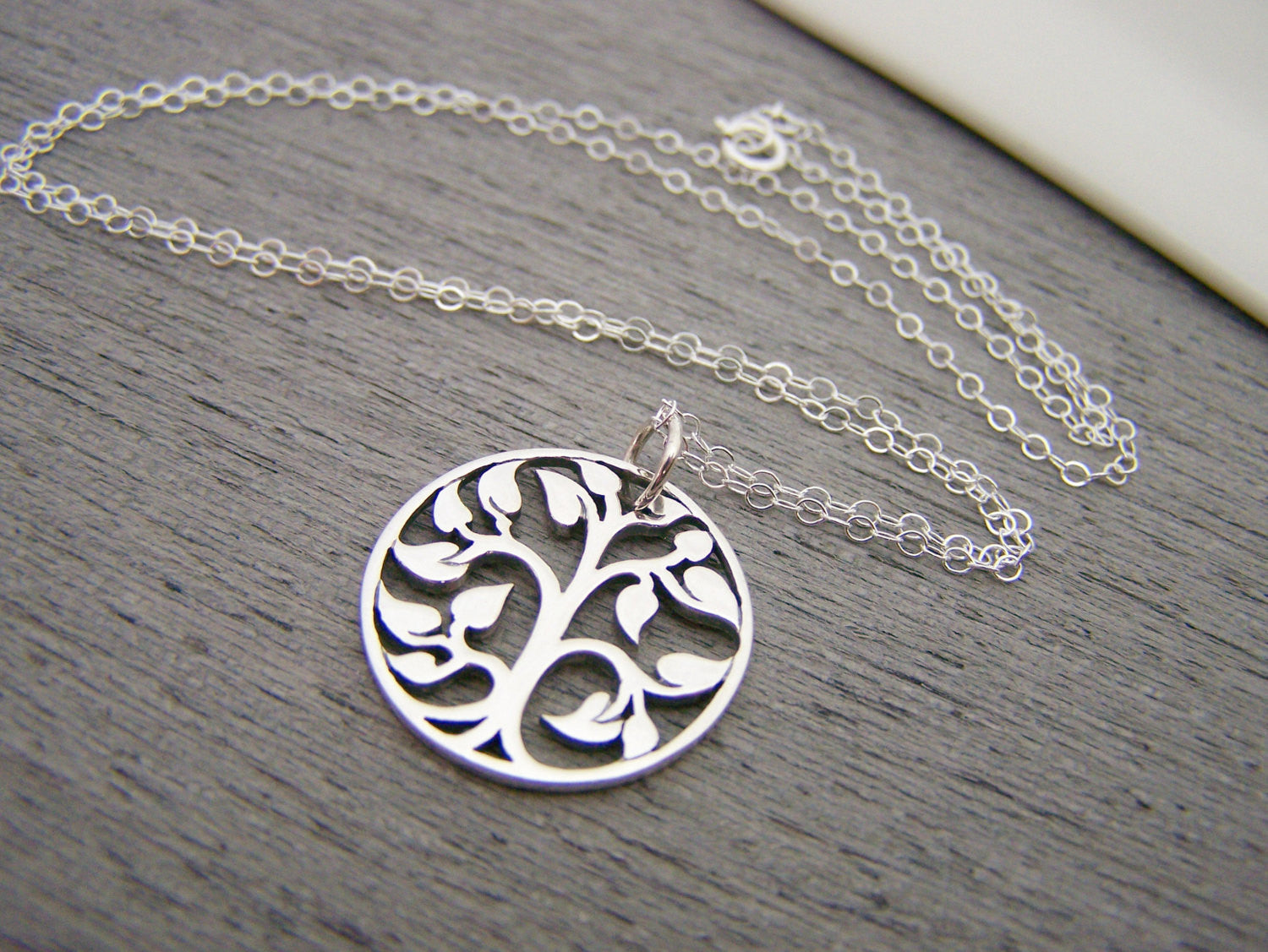 Collier Arbre de Vie Découpé en Argent Sterling Bijoux Simples / Cadeau pour Elle