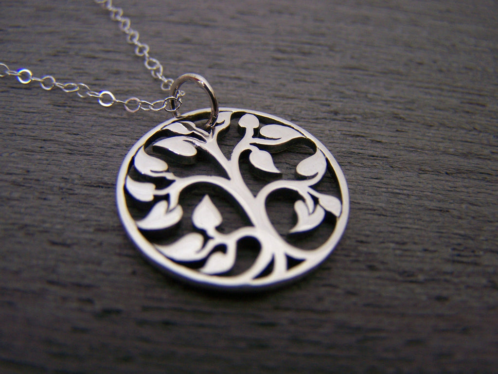 Collier Arbre de Vie Découpé en Argent Sterling Bijoux Simples / Cadeau pour Elle