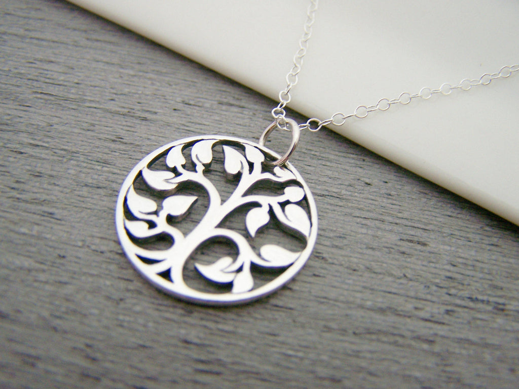 Collier Arbre de Vie Découpé en Argent Sterling Bijoux Simples / Cadeau pour Elle