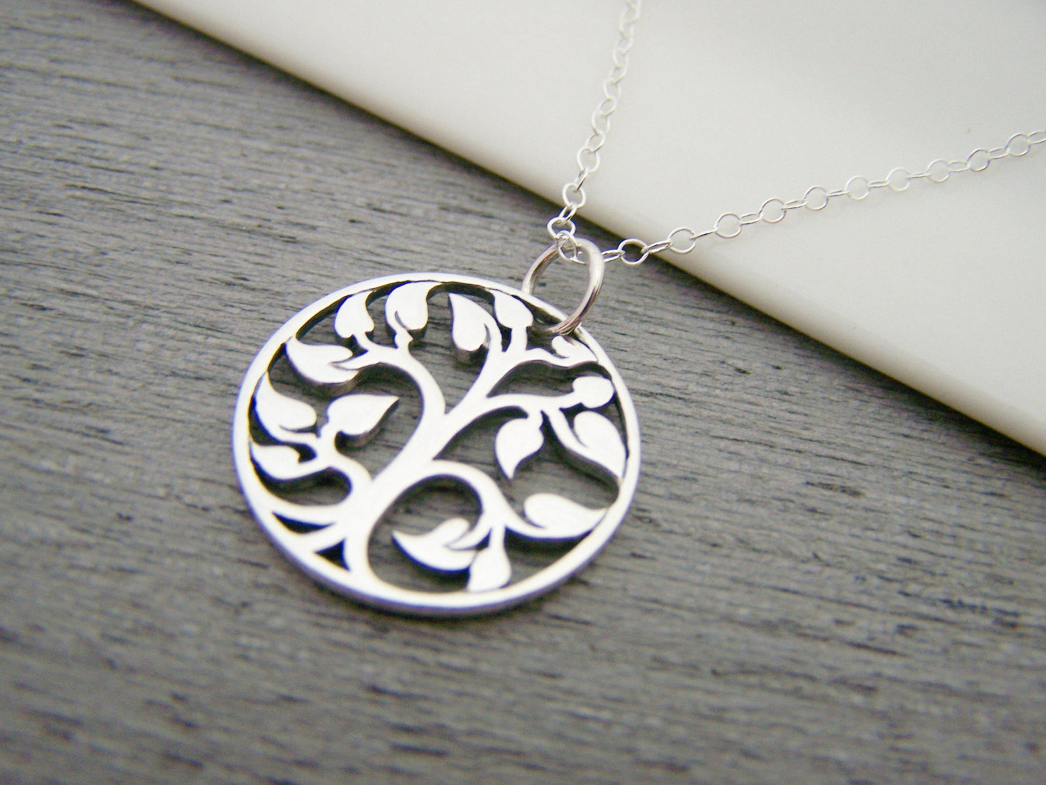 Collier Arbre de Vie Découpé en Argent Sterling Bijoux Simples / Cadeau pour Elle