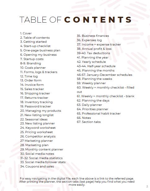 Planificateur complet pour petites entreprises | Plus de 50 pages | Imprimable et modifiable