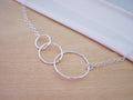 Three Circle Link Sterling Silver Necklace