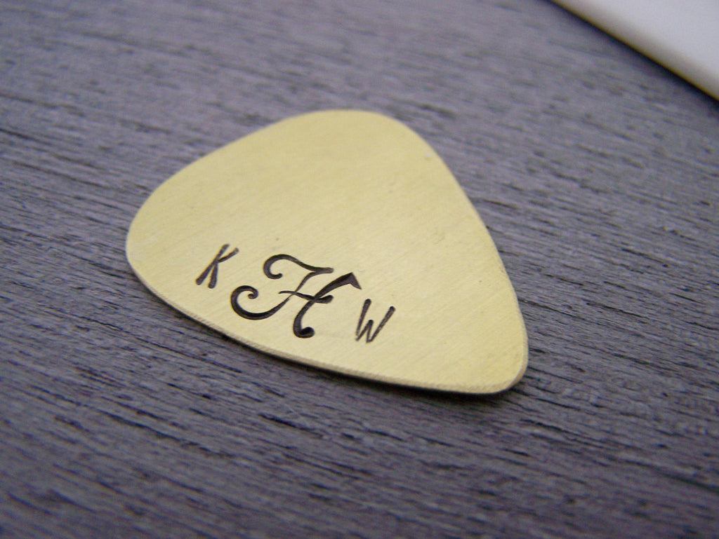 Médiator de Guitare Personnalisé Initiales Monogrammées Script