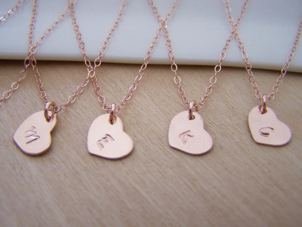 Collier Coeur Or Rose Miniature Personnalisé avec Initiale
