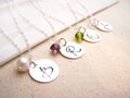 Collier personnalisé - Collier initiales - Collier pierre de naissance - Collier initiales en argent sterling - Collier pierre de naissance monogrammé