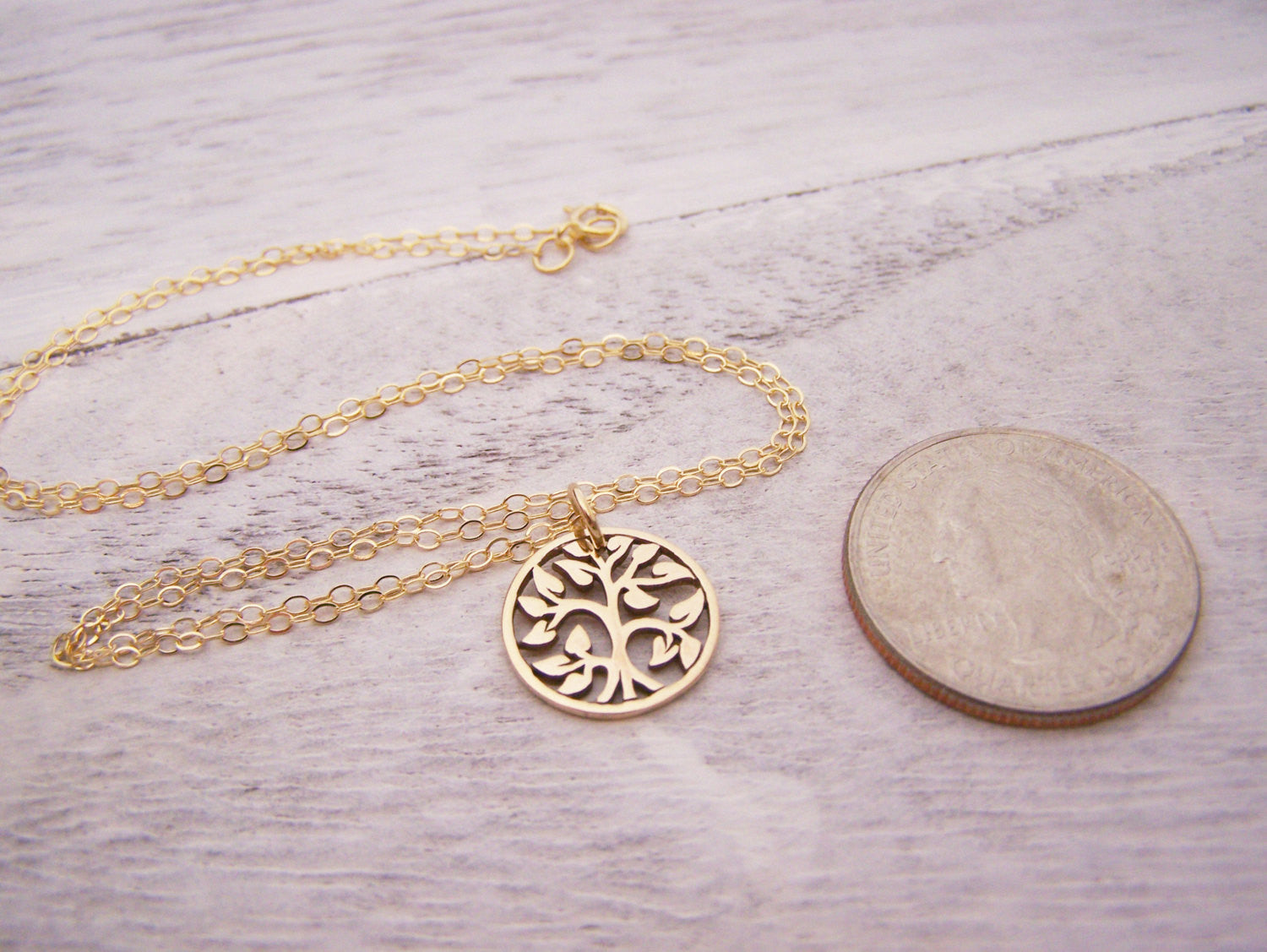 Tree of Life Necklace – Bronze Pendant on 18" Gold Filled Chain