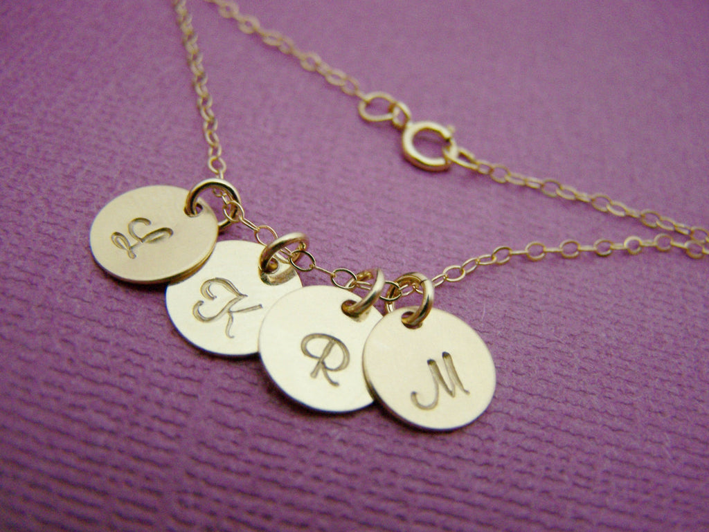 Tiny Gold Initial Necklace - Personalized 14k Gold Filled Jewelry