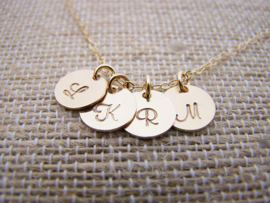 Tiny Gold Initial Necklace - Personalized 14k Gold Filled Jewelry