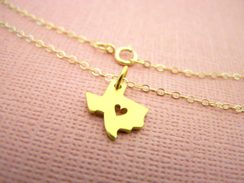 Collier en or 14 carats laminé Texas State