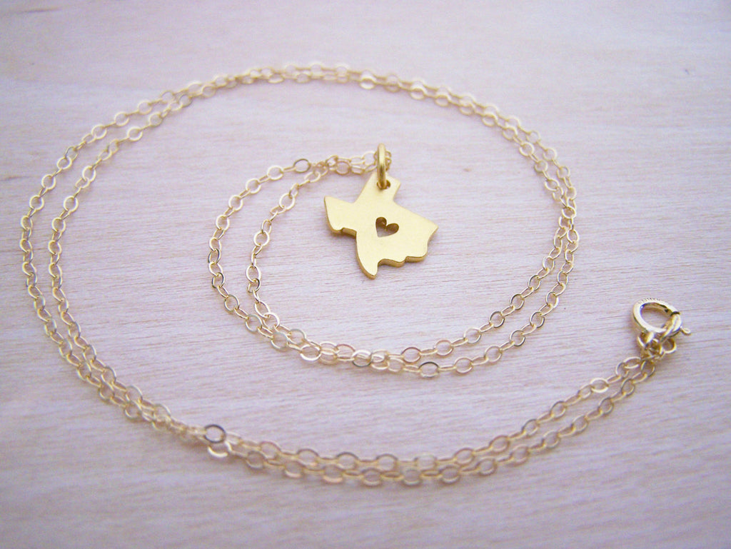 Collier en or 14 carats laminé Texas State