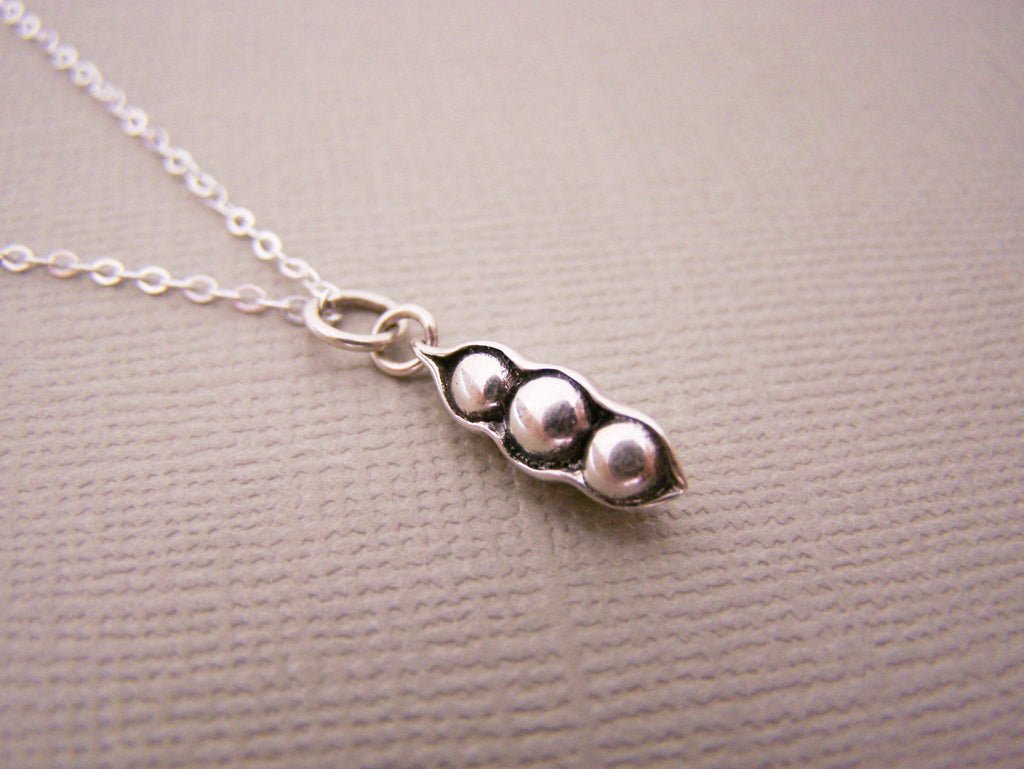Sterling Silver Three Peas in a Pod Necklace