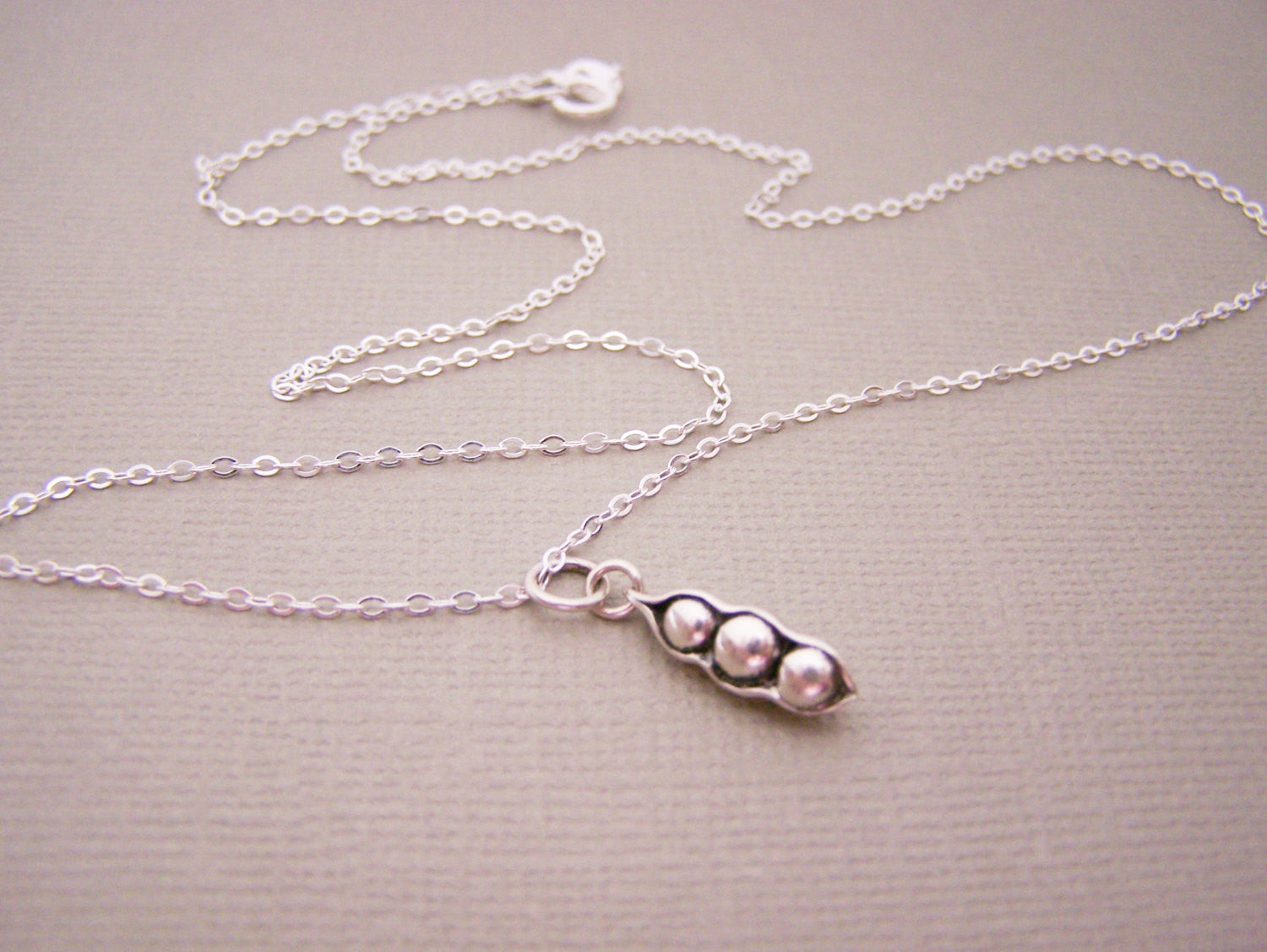 Sterling Silver Three Peas in a Pod Necklace