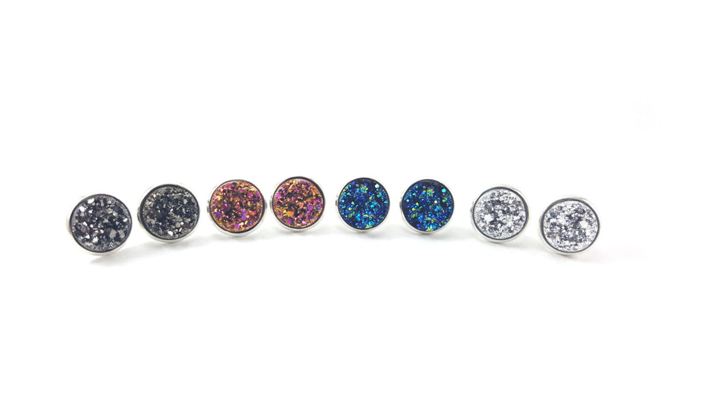 Sparkling Faux Druzy Stud Earrings