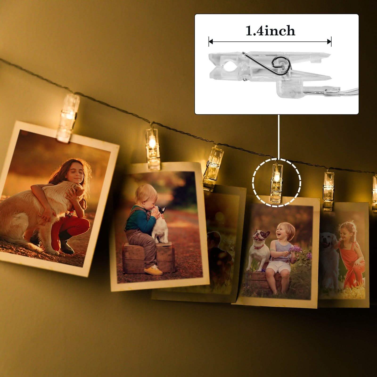 IMAGE Guirlande Lumineuse LED avec 20 Pinces Photo, 2,1 m