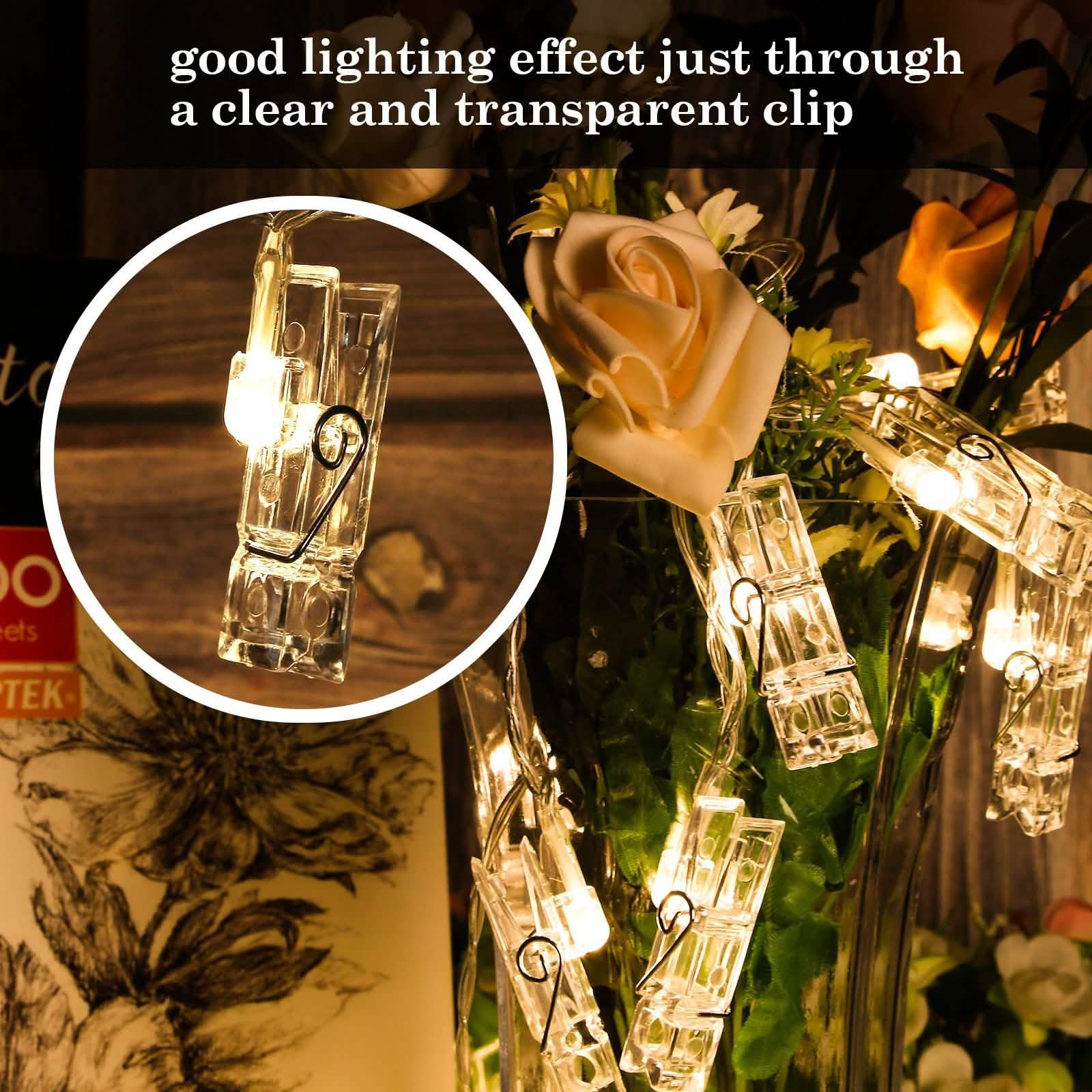 IMAGE Guirlande Lumineuse LED avec 20 Pinces Photo, 2,1 m