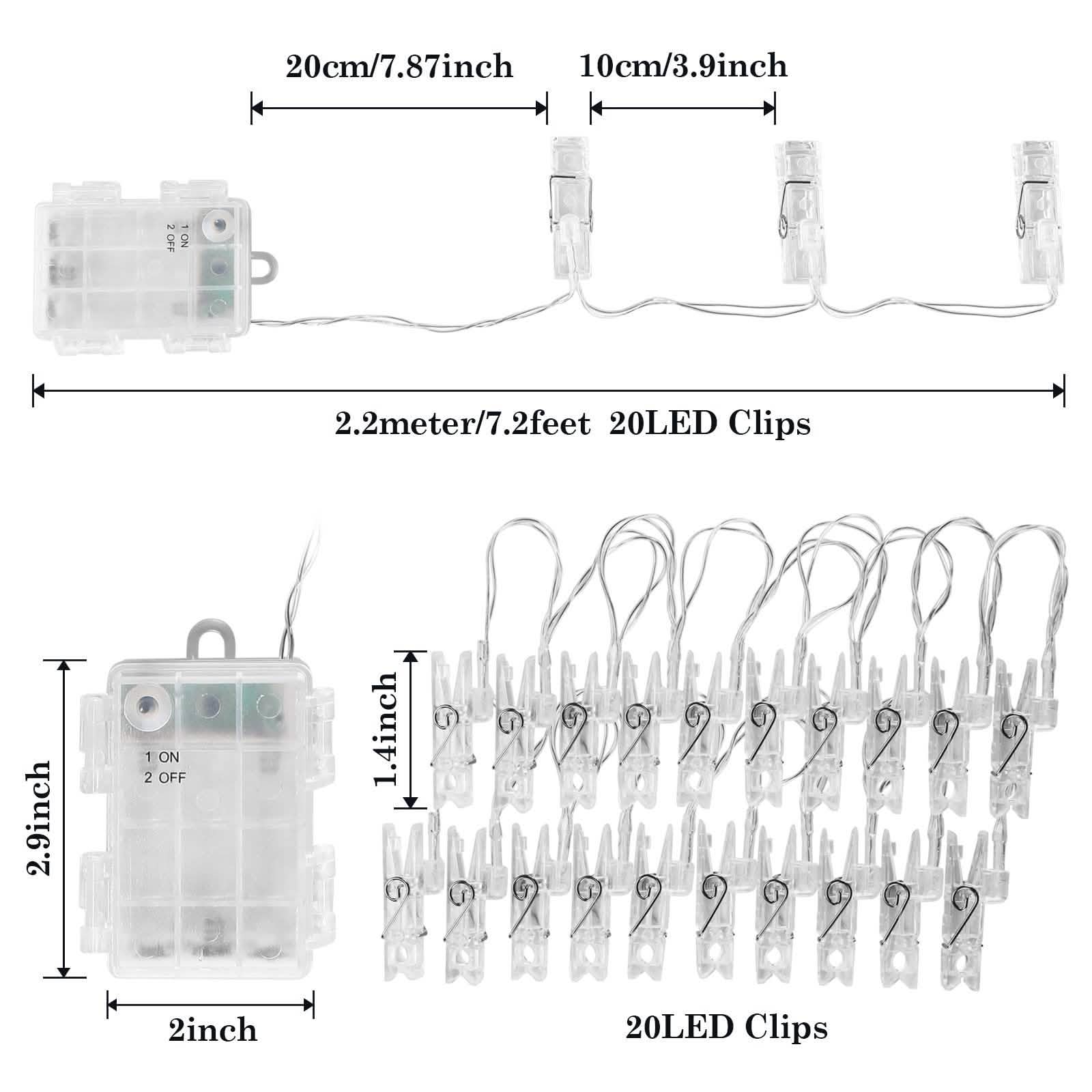 IMAGE Guirlande Lumineuse LED avec 20 Pinces Photo, 2,1 m