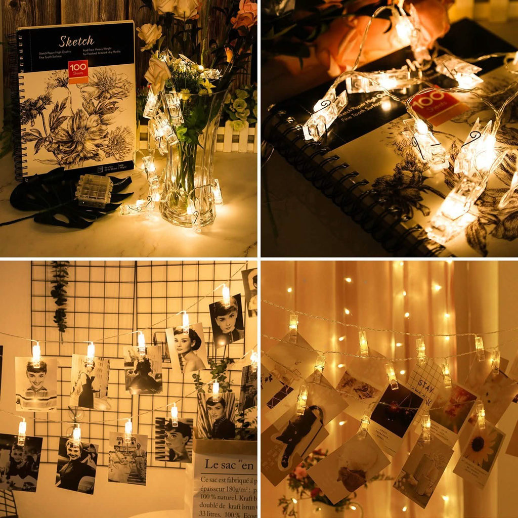 IMAGE Guirlande Lumineuse LED avec 20 Pinces Photo, 2,1 m