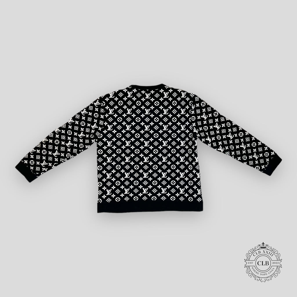 Pull ras-du-cou Louis Vuitton Monogram Jacquard noir