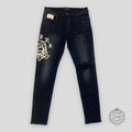 JEANS AMIRI X WES LANG REAPER AVEC LOGO - NOIR VIEILLI