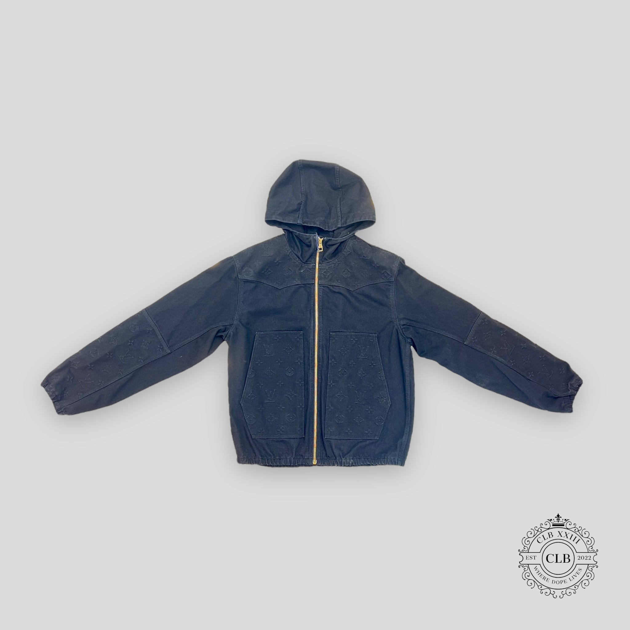 Blouson à capuche de travail Louis Vuitton en noir