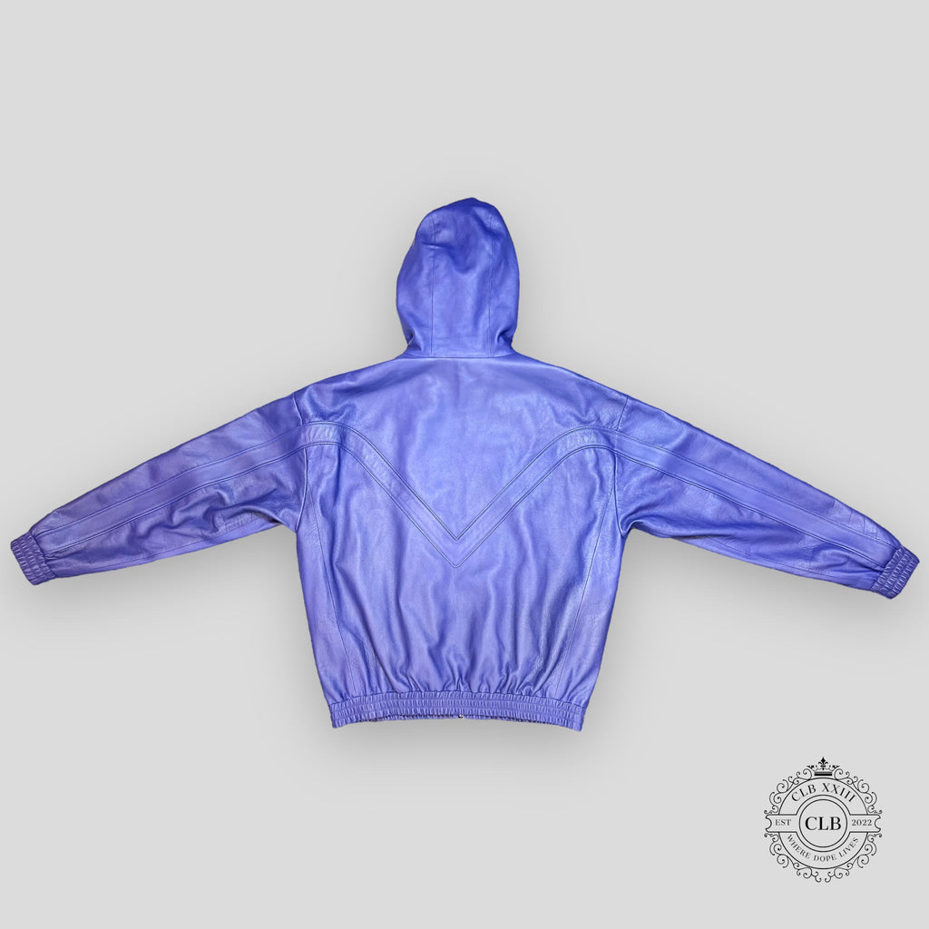Veste de survêtement en cuir violette Louis Vuitton