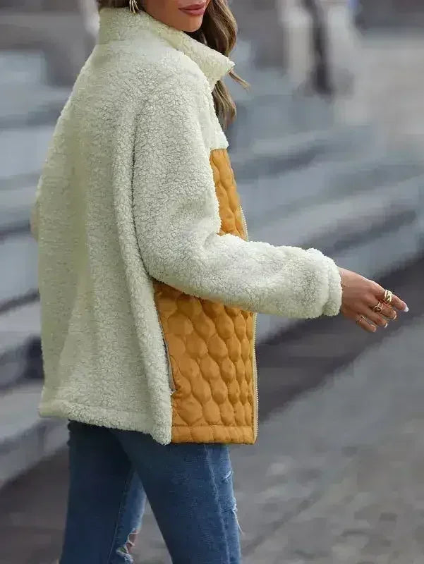 Veste matelassée à poches imprimé léopard