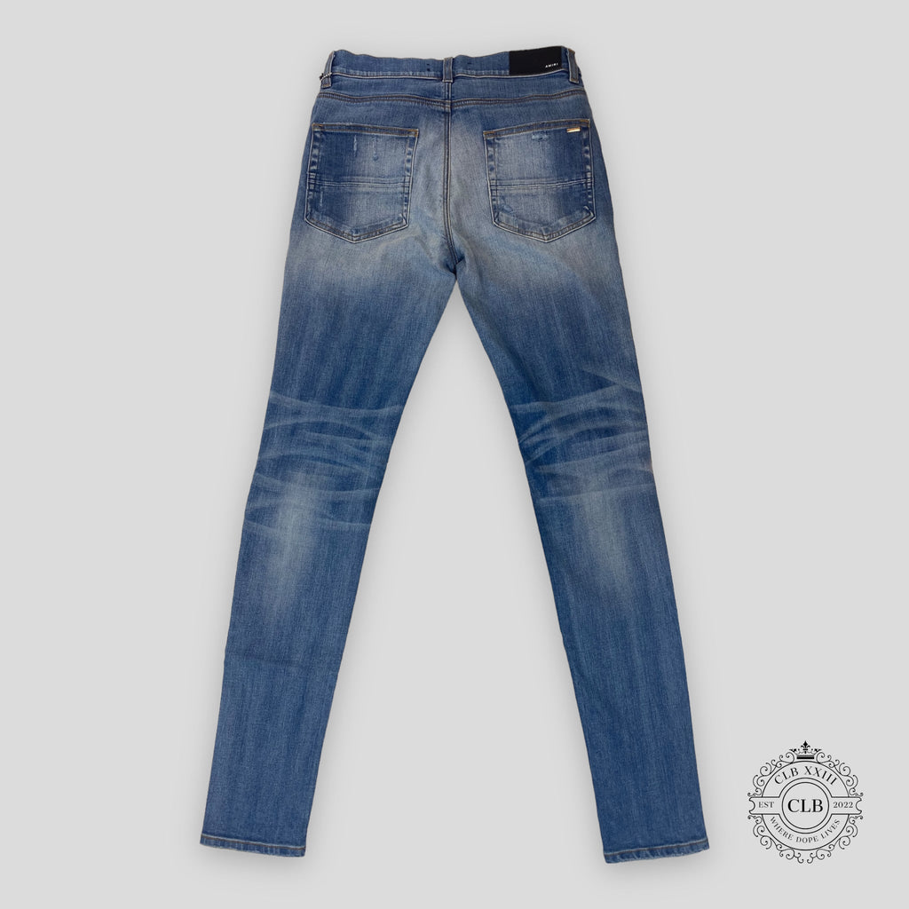 Jean Amiri MX1 Black Bandana Patch en indigo