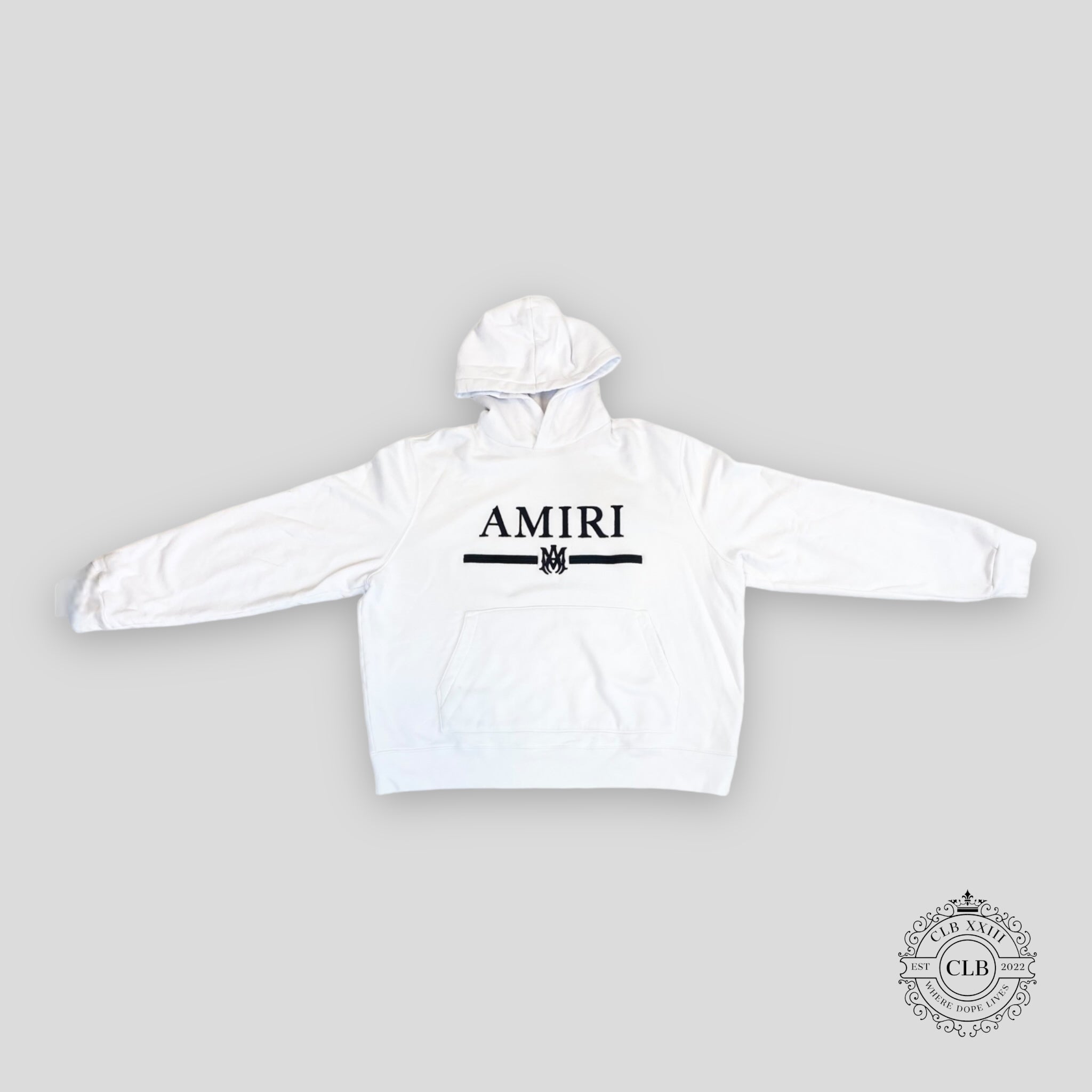 Sweat à capuche Amiri Ma Bar brodé - Blanc