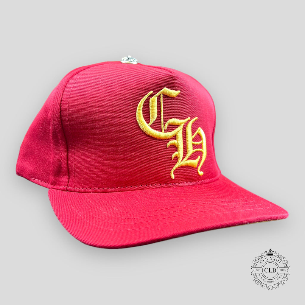Chapeau brodé Chrome Hearts CH rouge / jaune