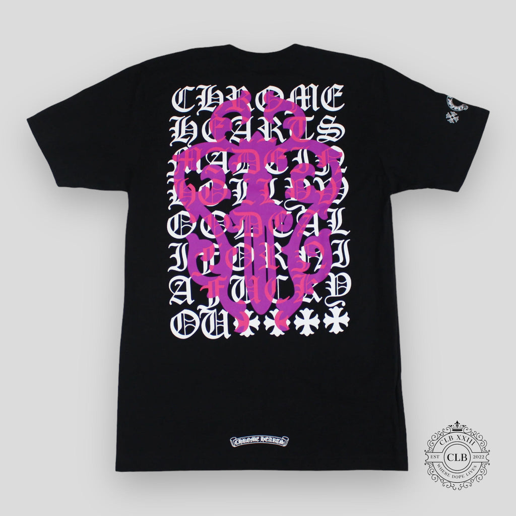 CHROME HEARTS T-SHIRT MANCHES COURTES DAGGER - NOIR / ROSE